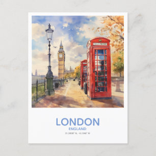 Red Phone Boxes and Big Ben - London, England Postcard
