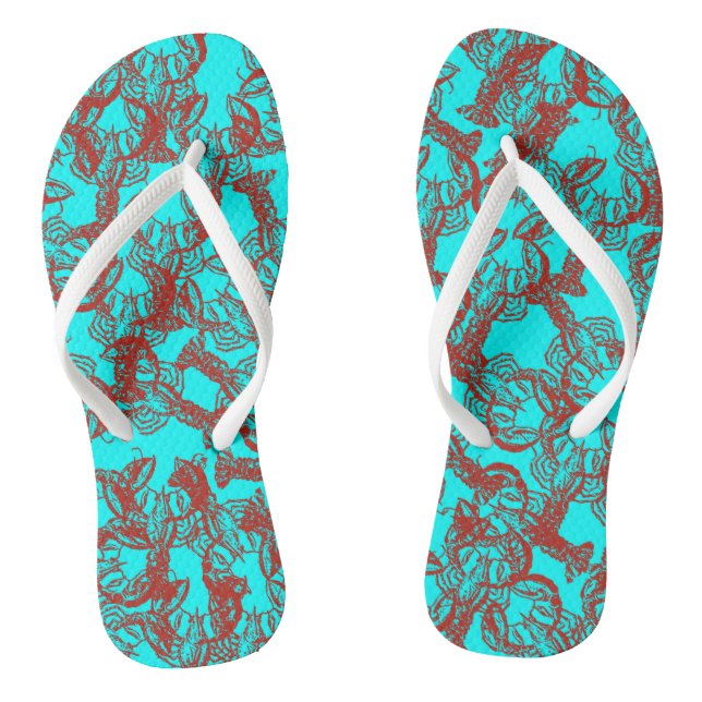 Red Phosphorescent Lobsters Jandals (Footbed)