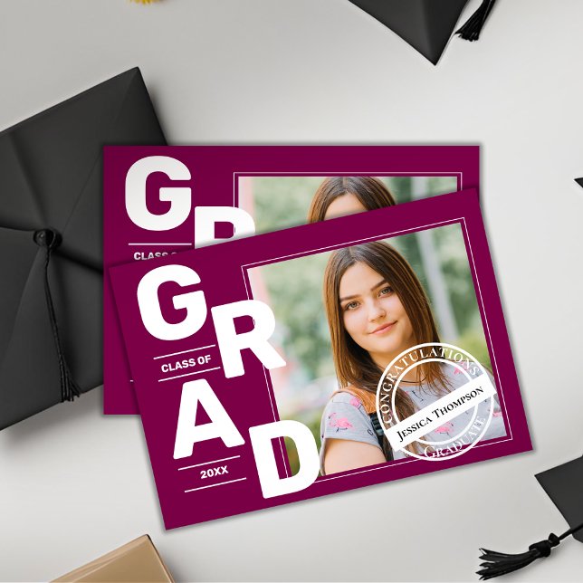 Red Photo Class of 2025 Graduation Announcement (Red Photo Class of 2025 Graduation Announcement)