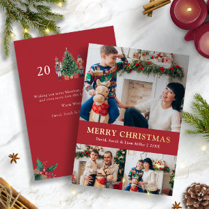 Red Photo Foil Holiday Card