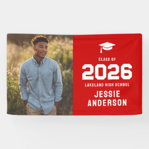 Red Photo Graduation 2026 Banner