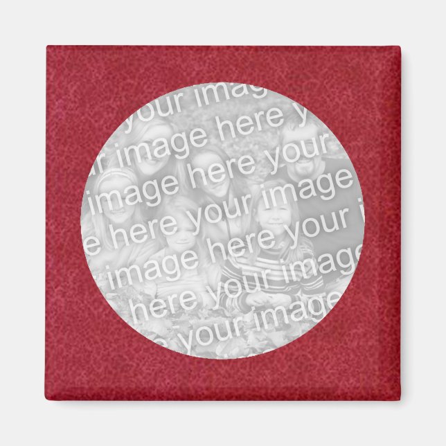 Red Photo Magnet Template (Front)
