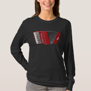 Red Piano Accordion Design For Music Accordionist T-Shirt