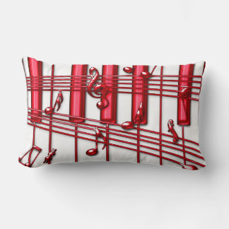 RED PIANO KEYBOARD LUMBAR CUSHION