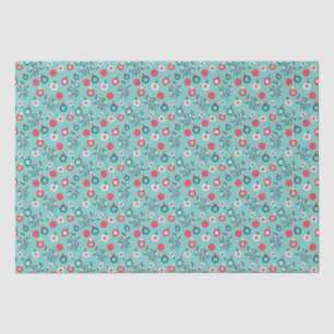 Red Pickleballs, minty 🎄Christmas pattern  Tissue Paper