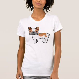 Red Piebald Cartoon French Bulldog T-Shirt