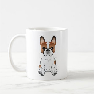 Red Piebald French Bulldog Cute Cartoon Dog Coffee Mug
