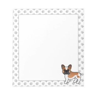 Red Piebald French Bulldog Cute Cartoon Dog Notepad