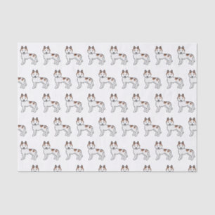 Red Piebald Siberian Husky Cute Dog Pattern Tissue Paper