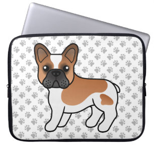 Red Pied French Bulldog Cute Cartoon Dog Laptop Sleeve