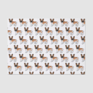 Red Pied French Bulldog Cute Cartoon Dog Pattern Tissue Paper