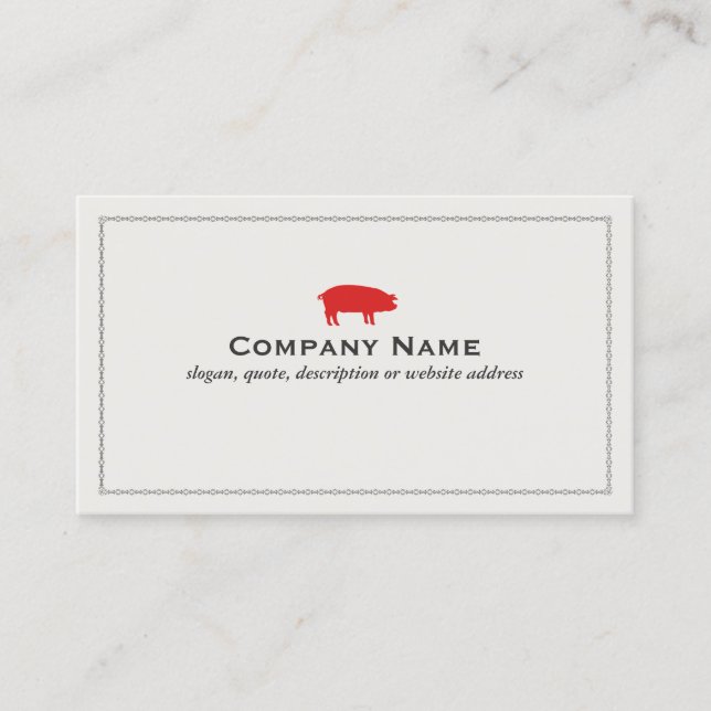 Red Pig Barbecue Pork Business Card (Front)