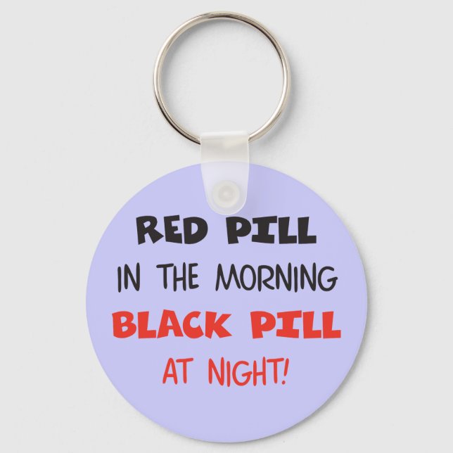 Red Pill Black Pill Key Ring (Front)