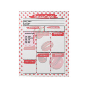 Red Pill Nursing Student Medication Template Notepad