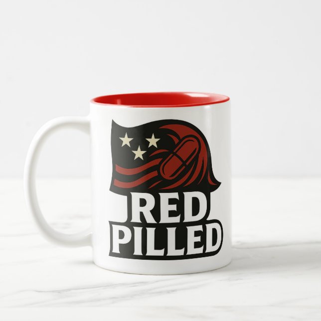 Red Pilled™ Mug – Sip Up. Speak Up. (Left)