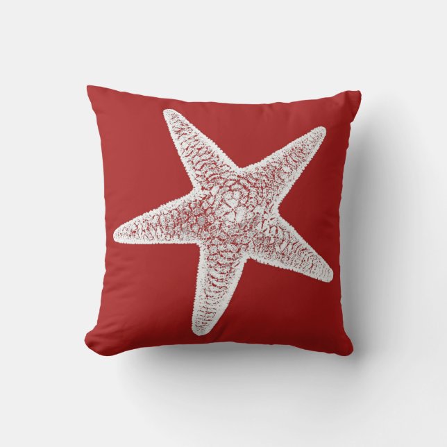 Red Pillow with Starfish (Front)
