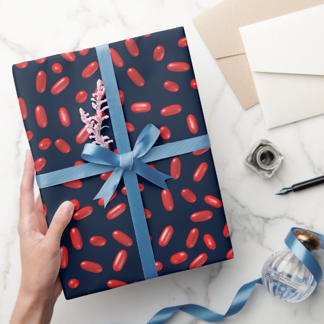Red Pills Repeating Pattern Wrapping Paper (Gifting)