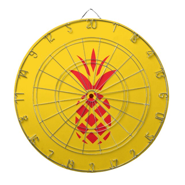Red Pine Apple in Yellow. Dartboard (Front)