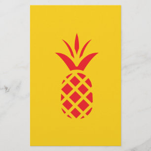 Red Pine Apple in Yellow. Stationery