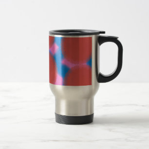 red pink and blue 56789 abstract art travel mug