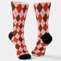 Red Pink and Brown Argyle Pattern