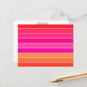 Red, Pink and Orange Stripes Postcard