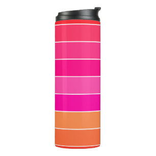 Red, Pink and Orange Stripes Thermal Tumbler
