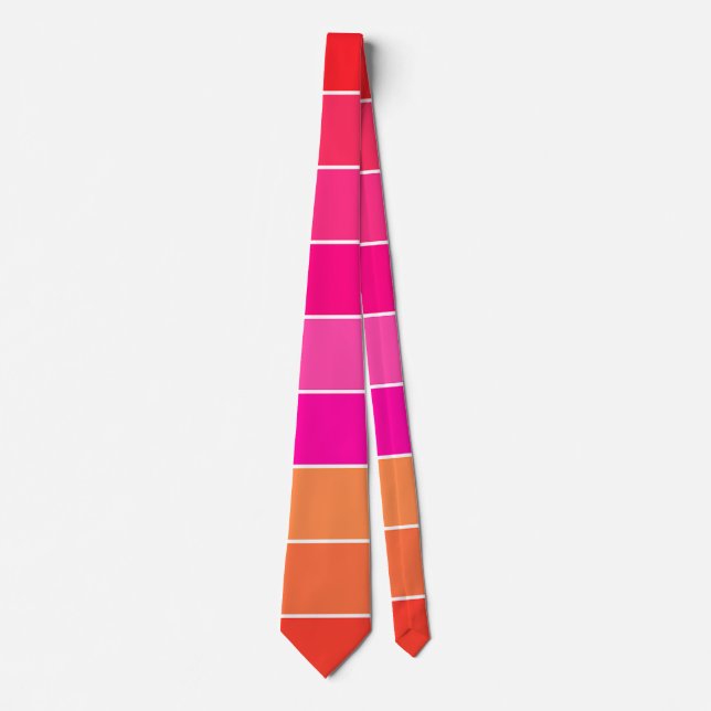 Red, Pink and Orange Stripes Tie (Front)