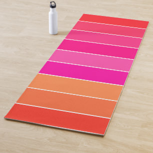 Red, Pink and Orange Stripes Yoga Mat