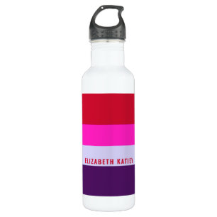 Red, Pink and Purple Stripes Pattern  710 Ml Water Bottle