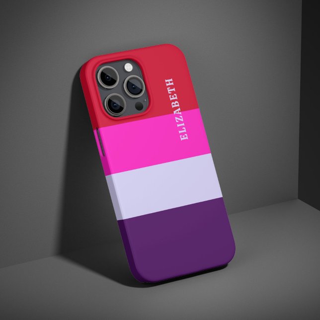 Red, Pink and Purple Stripes Pattern  Case-Mate iPhone Case (Creator Uploaded)