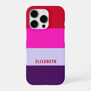 Red, Pink and Purple Stripes Pattern iPhone 16 Pro Case