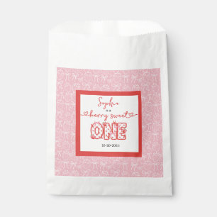 Red & Pink Berry Sweet One Girl 1st Birthday Party Favour Bags