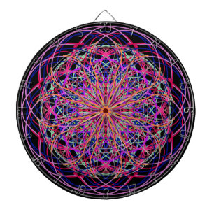 Red Pink Black Kaleidoscope Mandala Art Dartboard
