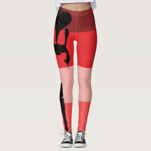 Red Pink Black Thick Chic in a Sun Dress Leggings