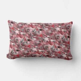 Red, Pink, Black, White Smear Design Pillow