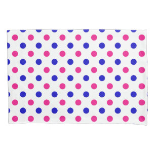 Red Pink Blue Polka Dot Pattern Pillowcase