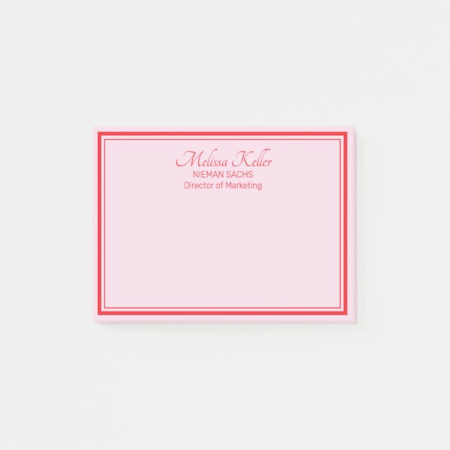 red pink business marketing custom post-it notes (Front)