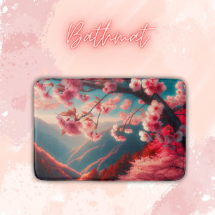 Red & Pink Cherry Blossoms    Bath Mat