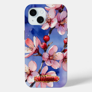 Red-Pink Cherry Blossoms Night iPhone / iPad case