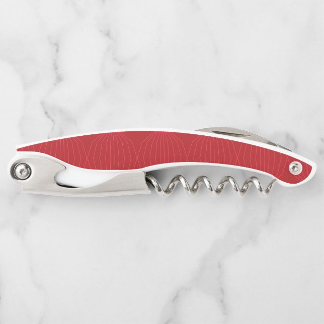 Red, pink, cool, unique, trendy, decorative art corkscrew (Front)