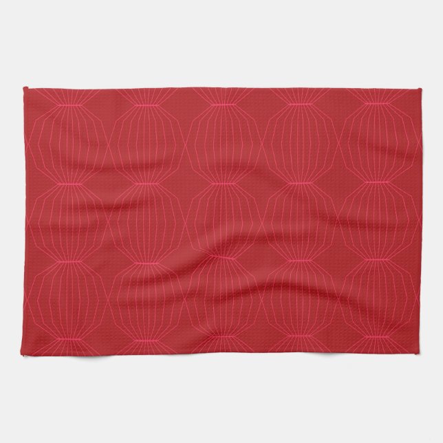 Red, pink, cool, unique, trendy, decorative art tea towel (Horizontal)