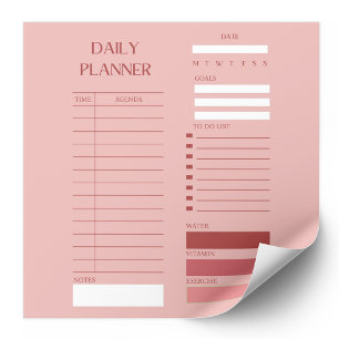 Red & Pink Daily Planner To-Do List Bold Design Notepad