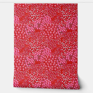 Red Pink Ditsy Floral Colourful Garden flowers Wallpaper