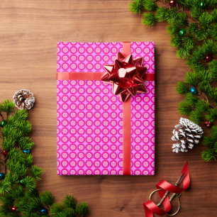 Red Pink Doughnuts With Filling On Pink Wrapping Paper