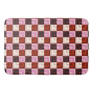 Red Pink Eggplant Ivory Bath Mat