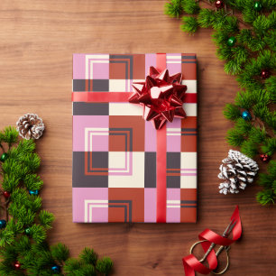 Red Pink Eggplant Ivory Wrapping Paper