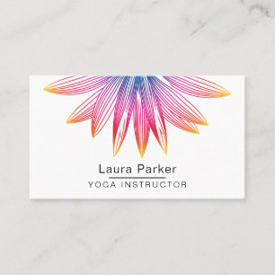 Red Pink Floral Art Lotus Flower Yoga Meditation Business Card