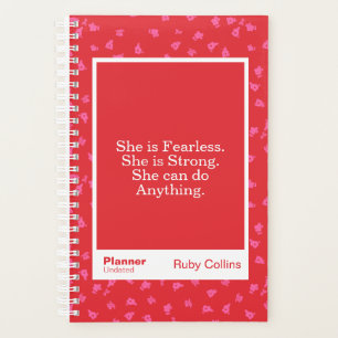 Red/Pink Floral Block Quote   Fully Customizable Planner