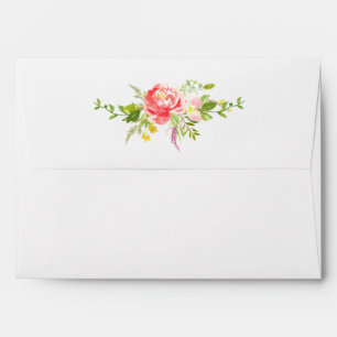 Red Pink Floral Envelope